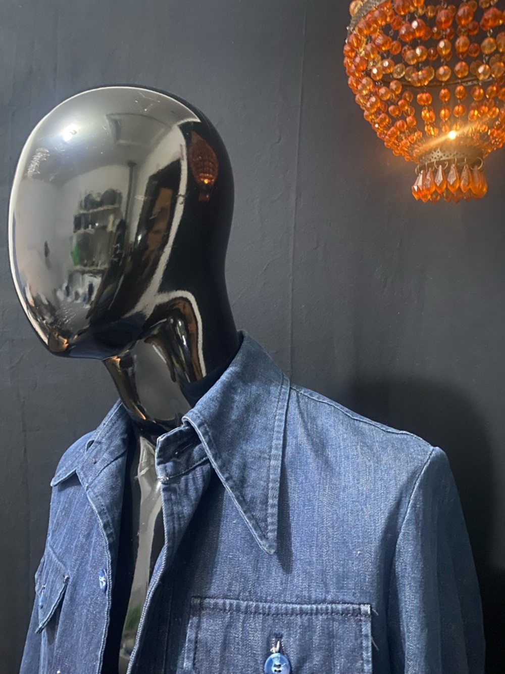 Men's Denim Field Jacket - Blue - Picture 6 of 9